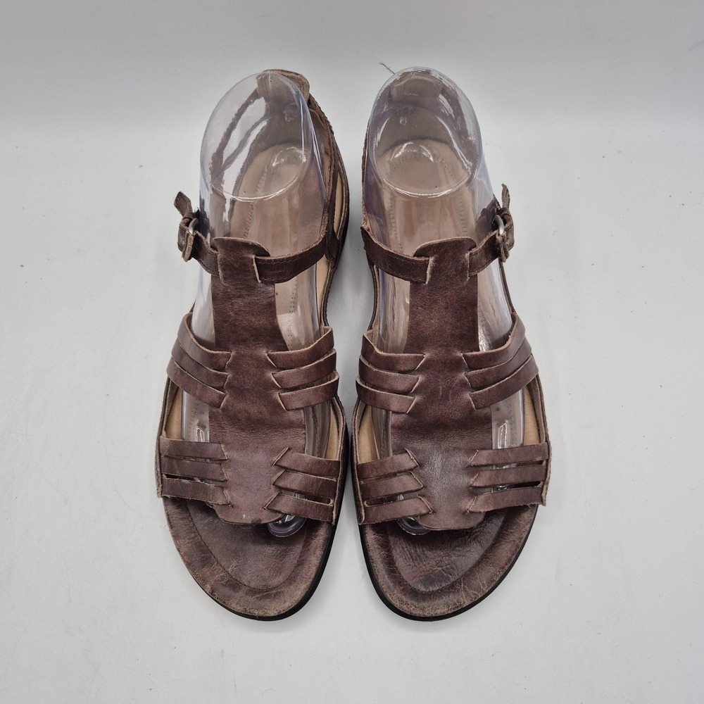 ECCO Sandals Womens Size 8 EU 39 Brown Nubuck Gladiator Strappy Buckle Comfort - Picture 7 of 13